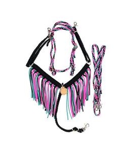 Pony Set- Black, hot pink, and green turquoise