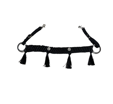 Wide mule tape tripping collar black