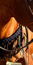 Mule tape horse tripping collar black with purple lacing