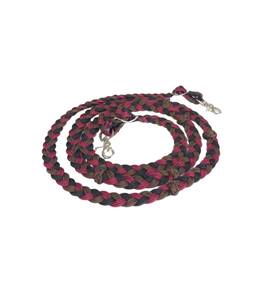 Wide barrel reins with  moveable grip knots….you choose length and colors