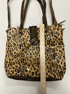 Myra Bag large shoulder Bag Leather Purse Cheetah Print with Hairon Small