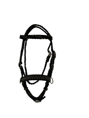 complete Bitless bridle side pull hackamore.