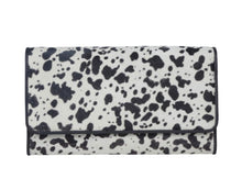 Myra cowhide womens wallet black and white