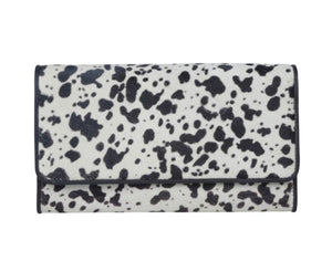 Myra cowhide womens wallet black and white
