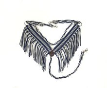 midnight blue breast collar tack set navy and grey with bitless bridle