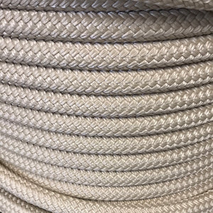 Yacht rope mecate rein 22' with brown leather studded tie on slobber straps...more colors available