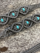 8' Fancy  braided loop reins charcoal grey