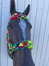Horse Bitless bridle with fancy braided side pull hackamore