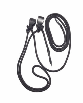 mecate rope rein 22' with Black leather slobber straps...more colors available