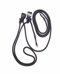 mecate rope rein 22' with Black leather slobber straps...more colors available