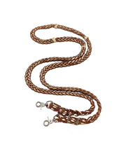 Wide  reins plain or you can add grip knots….you choose length and colors