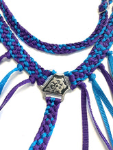 horse mule tape tack set,  (fringe breast collar, wither strap, reins, and bridle)