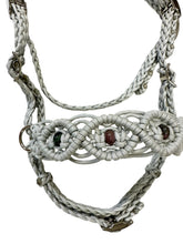 Horse Bitless bridle with fancy braided side pull hackamore